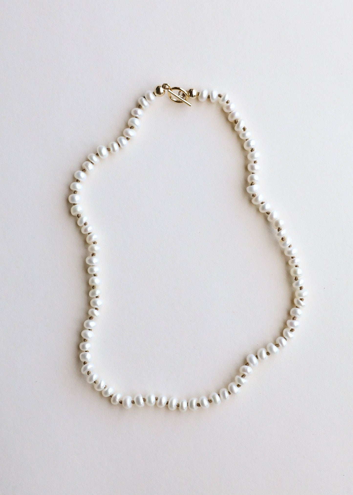 Stranded fresh water pearls necklace with 14K gold.