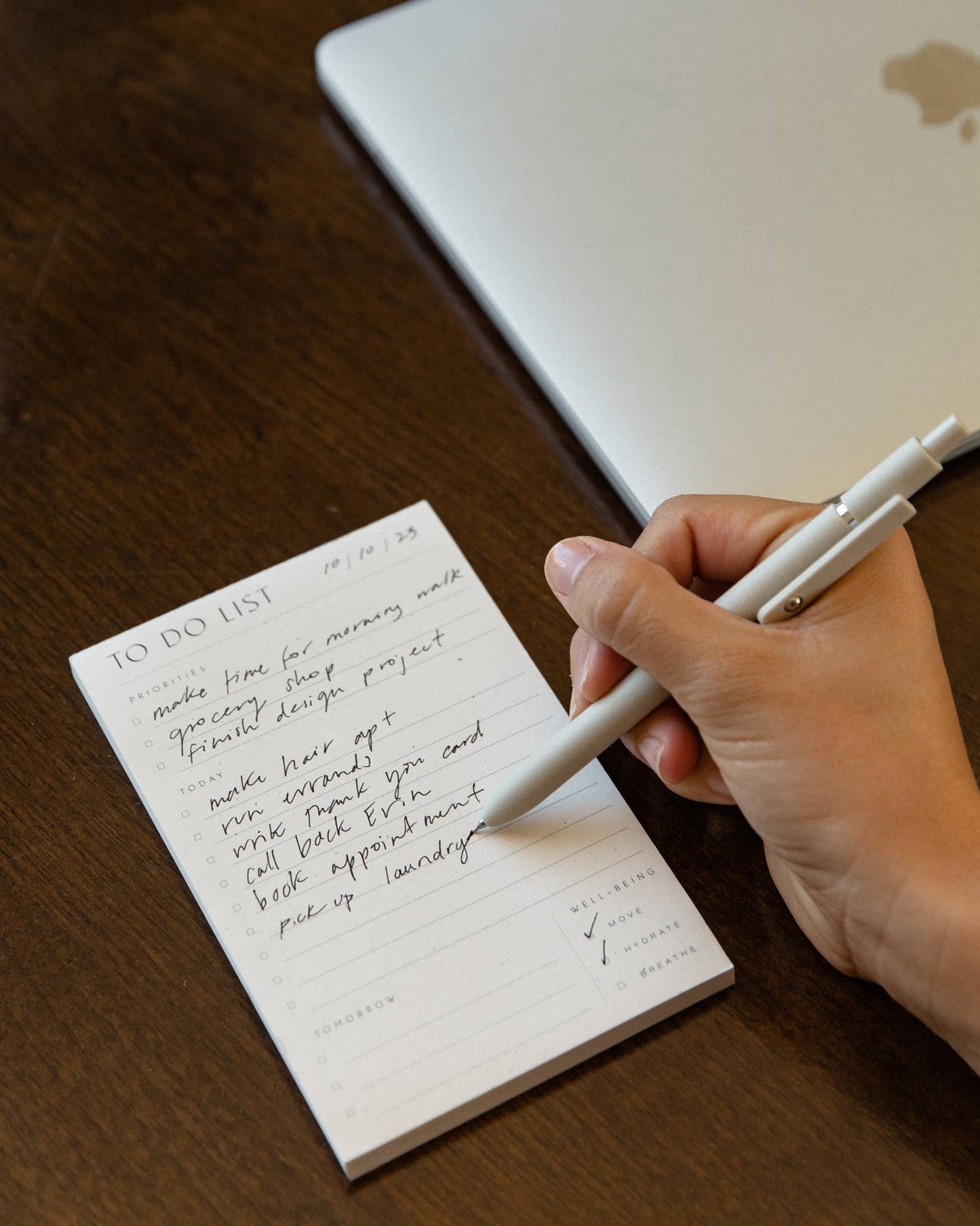 A simple to-do list.