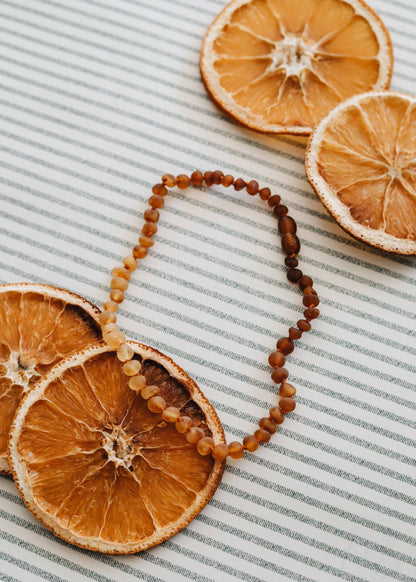 Raw Baltic Amber Baby Necklace | Sunflower