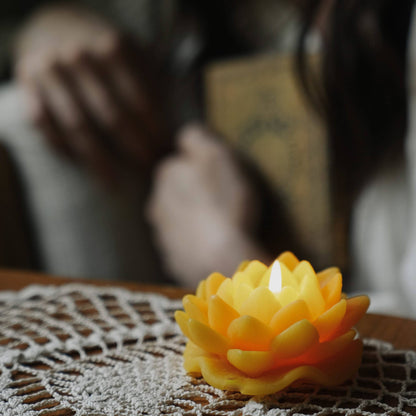 Lotus Flower Beeswax Candle