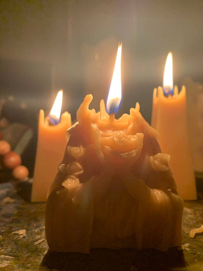 Sacred Blooming Mother Beeswax Candle