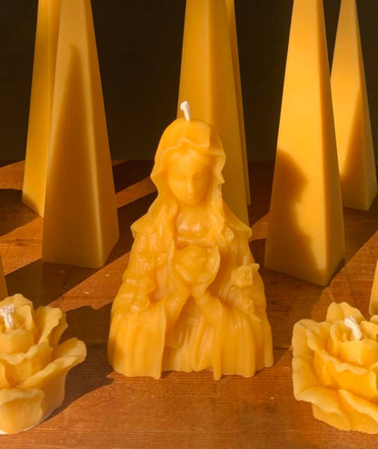 Sacred Blooming Mother Beeswax Candle