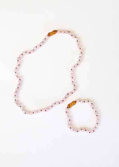 hand made rose quartz child bracelet.