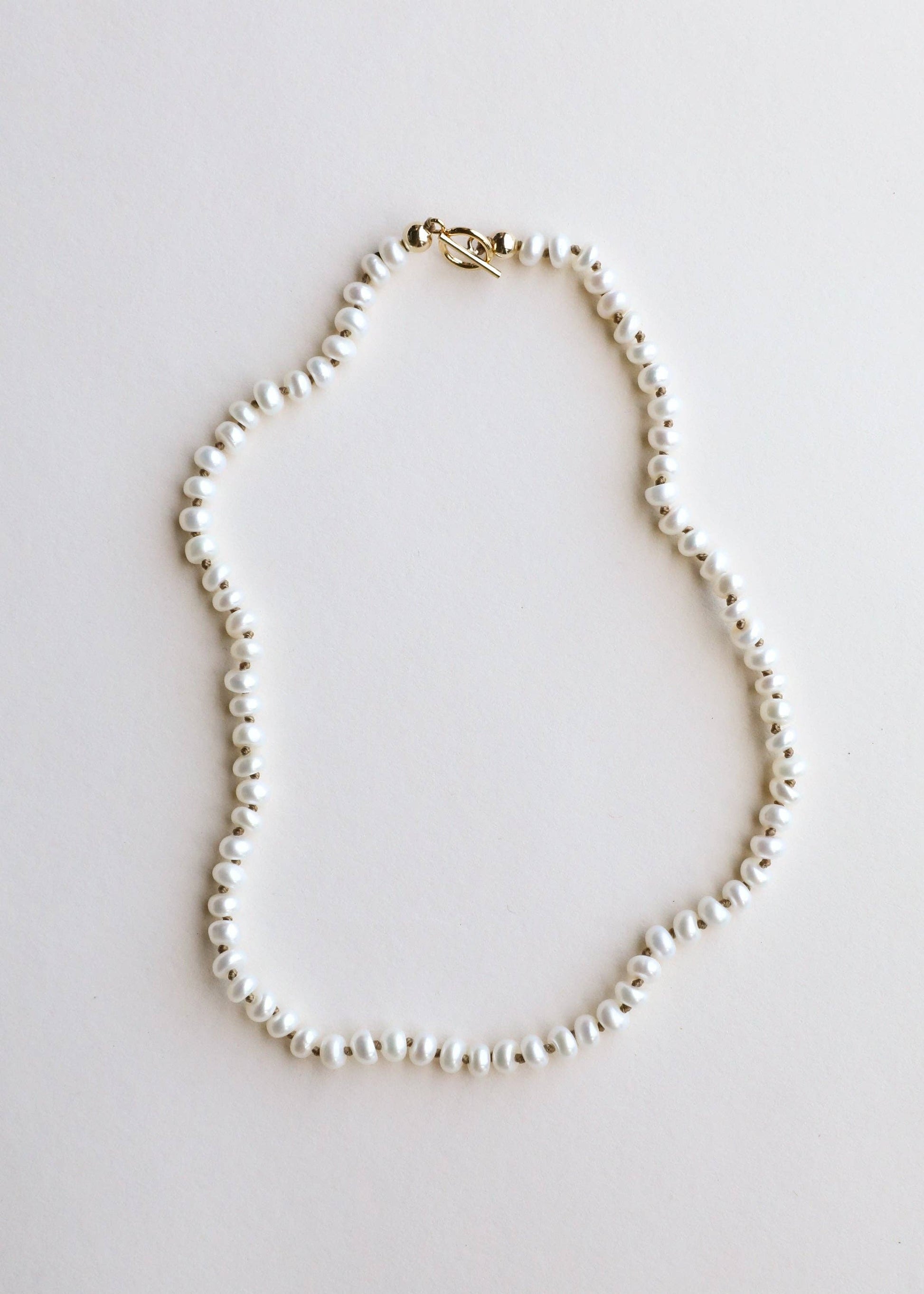 Stranded fresh water pearls necklace with 14K gold.