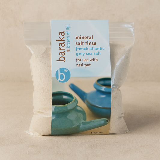 A bag of Baraka mineral salt rinse.