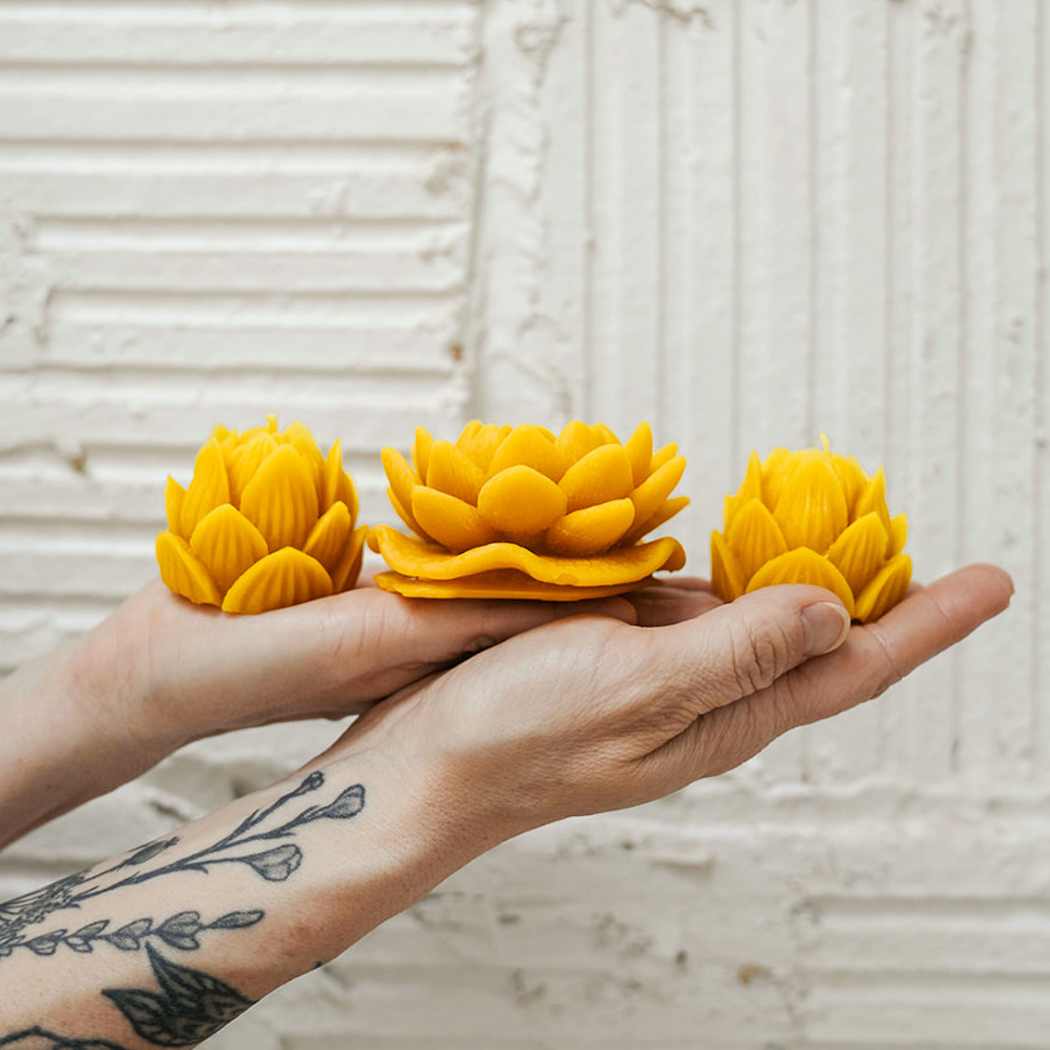 Stylish beeswax candles.