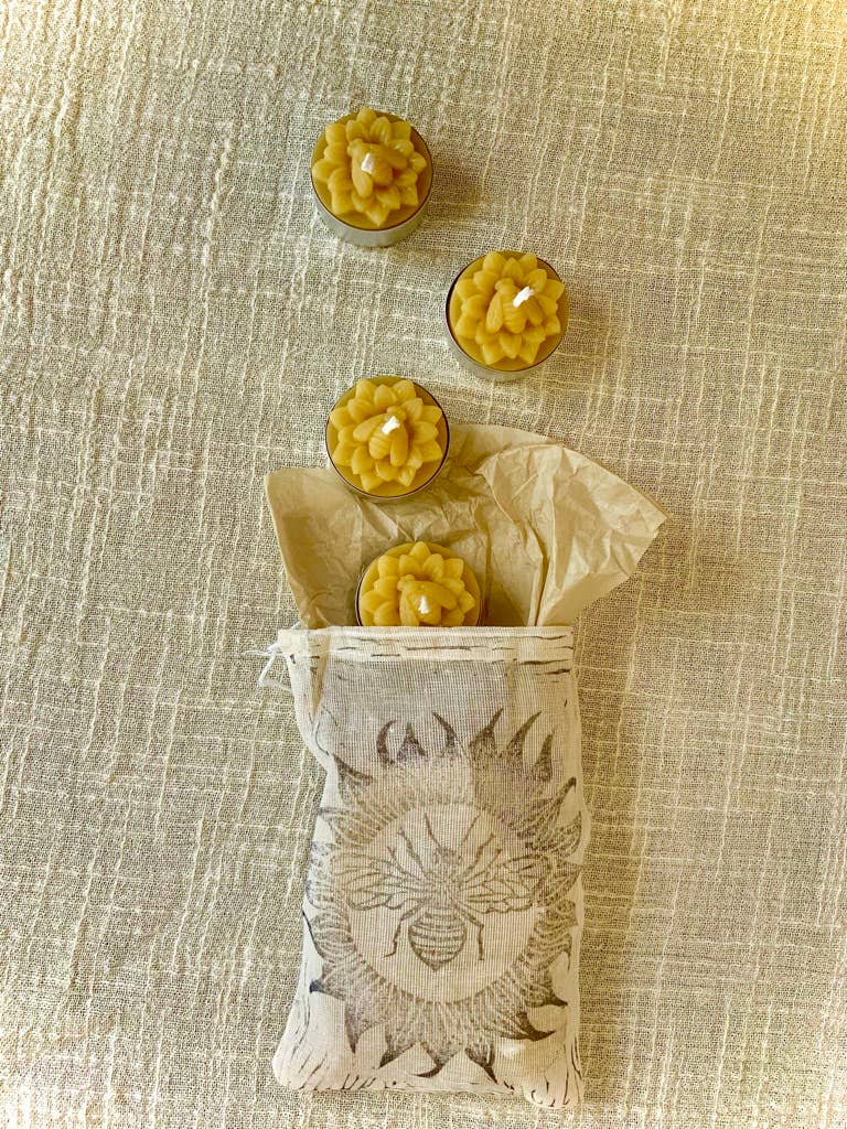 Beautiful beeswax tea light candles