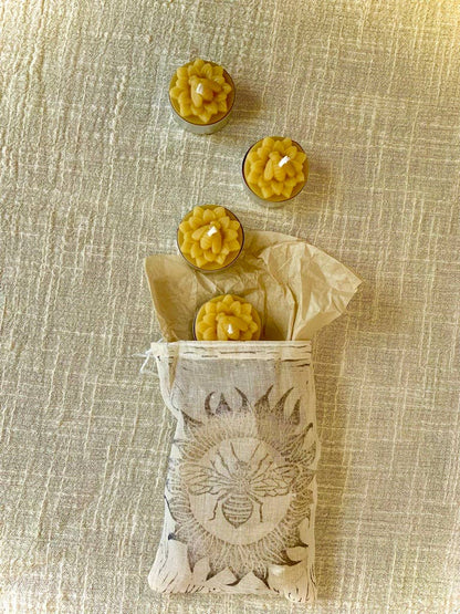 Beautiful beeswax tea light candles