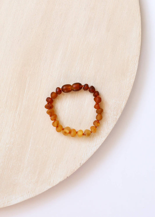 A raw amber baby bracelet.