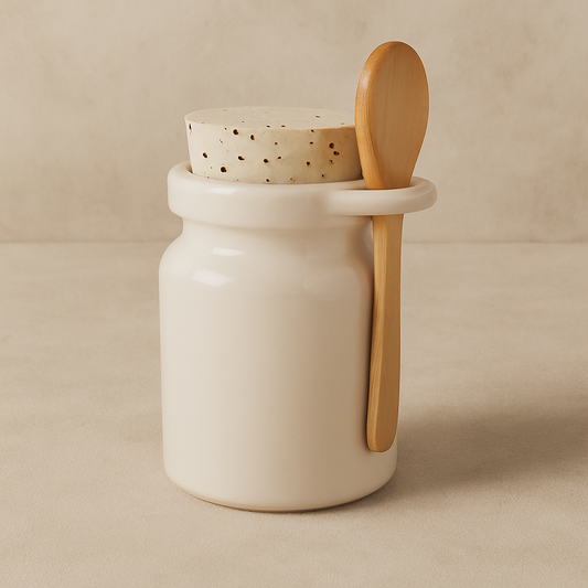 Ceramic Salt Store - Pearl