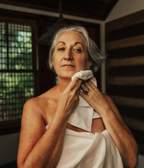 Unbleached hemp blend bath towel set.