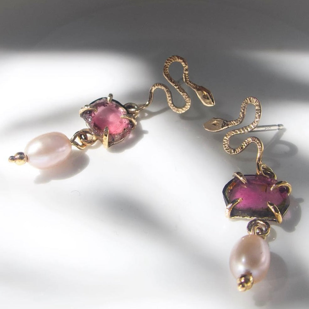 Timeless lightweight pink tourmaline earrings.