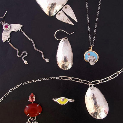 Hammered Organic Drop Earrings