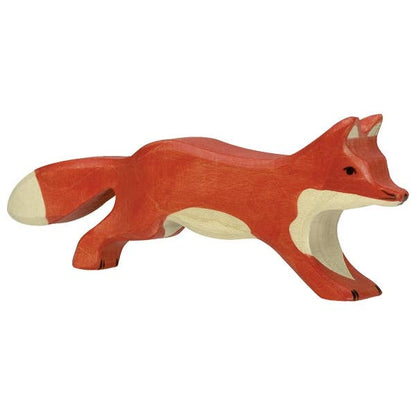 Wooden fox figurine.
