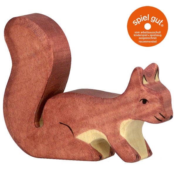 Wooden brown squirrel toy.