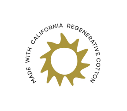 Logo for made with California regenerative cotton.