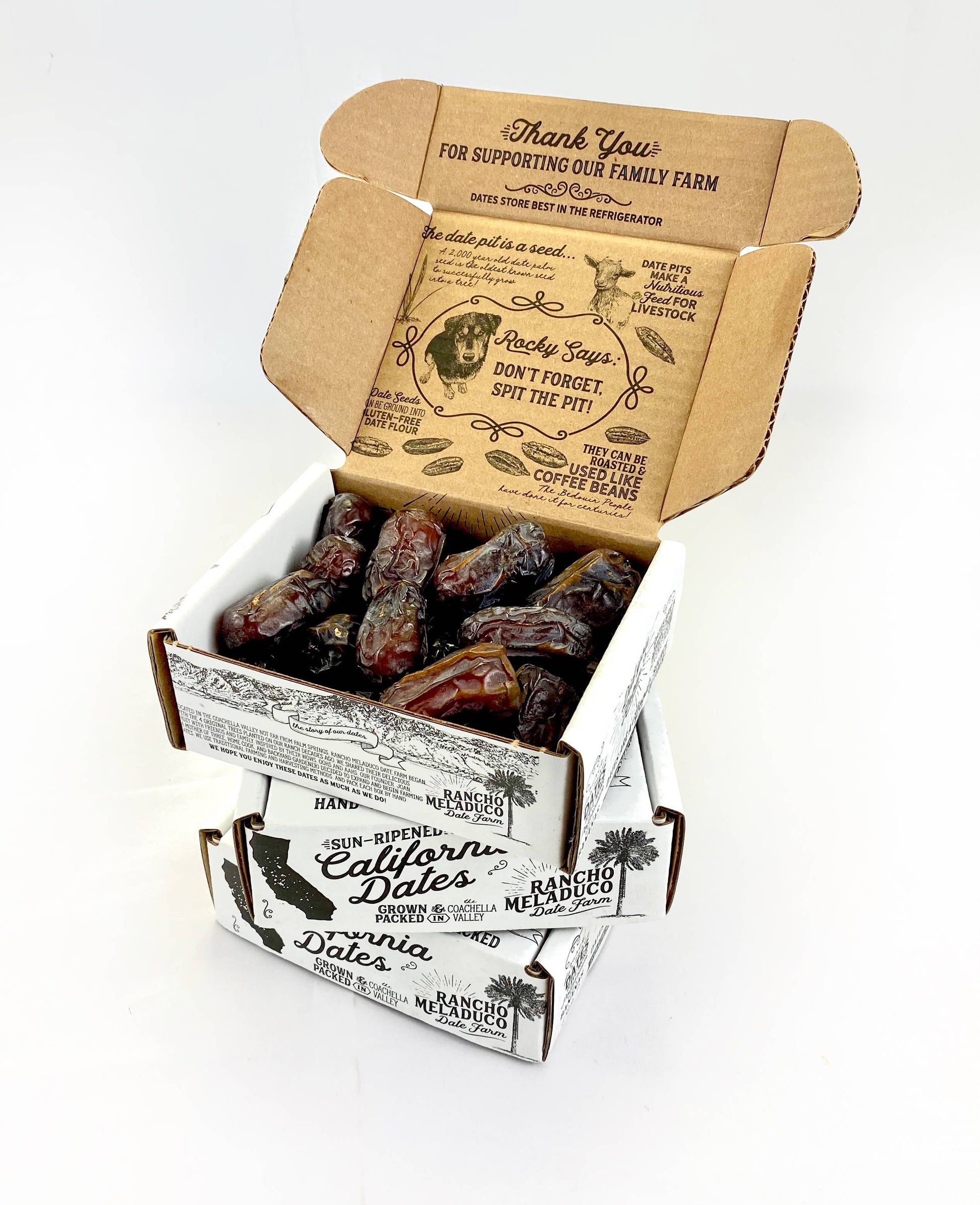 Box of organic California Dates.