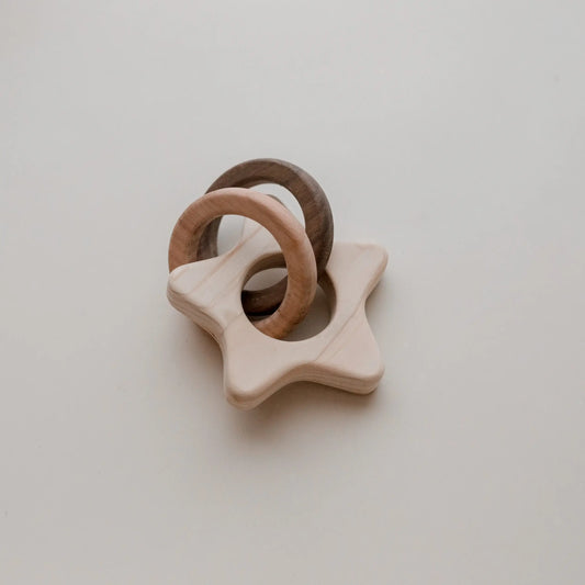 Wooden star-shaped Rattle for babies.