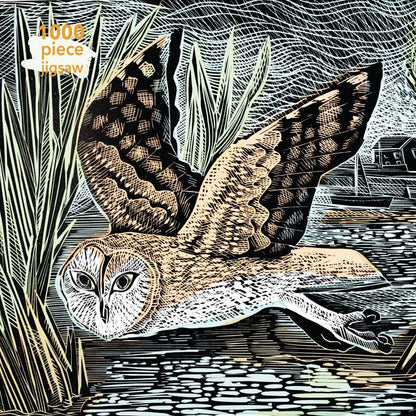 Jigsaw puzzle with a marsh owl design.
