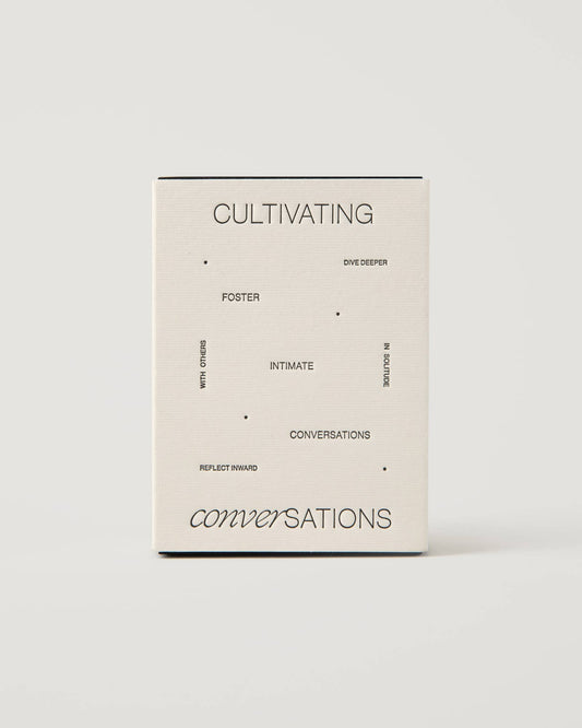 Cultivating Conversations deck of cards with text on a white background