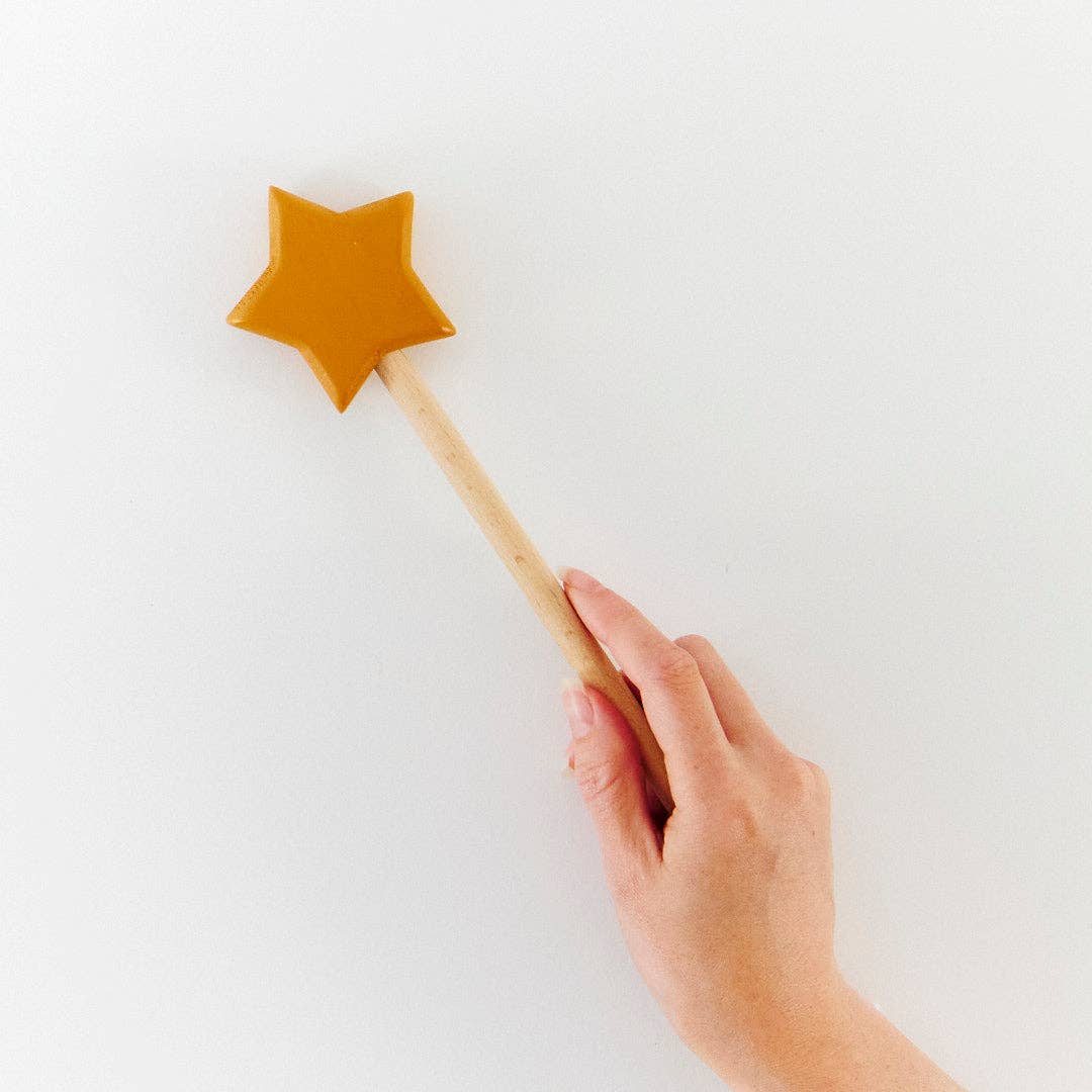 Natural wooden star wand.