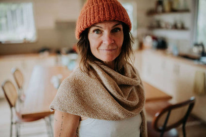 Undyed Alpaca Laurette Shawl | Camel