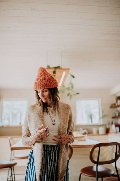 Undyed Alpaca Laurette Shawl | Camel