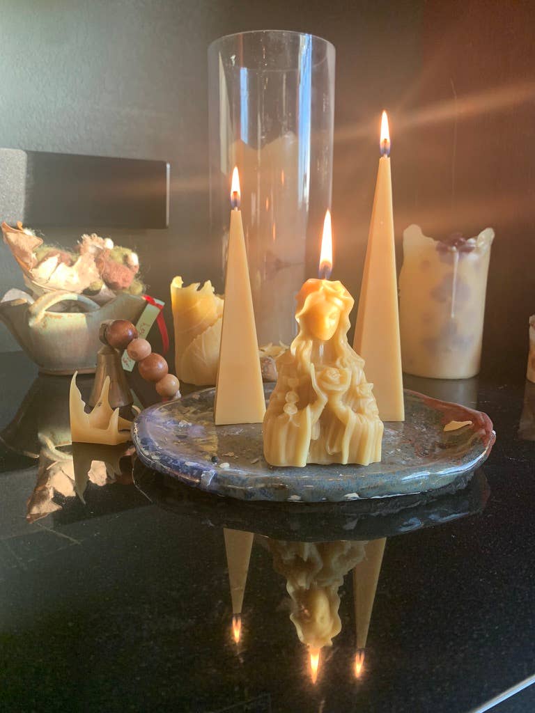 Sacred Blooming Mother Beeswax Candle
