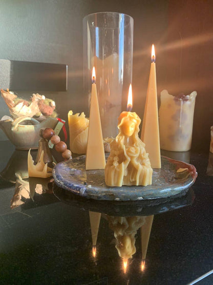 Sacred Blooming Mother Beeswax Candle